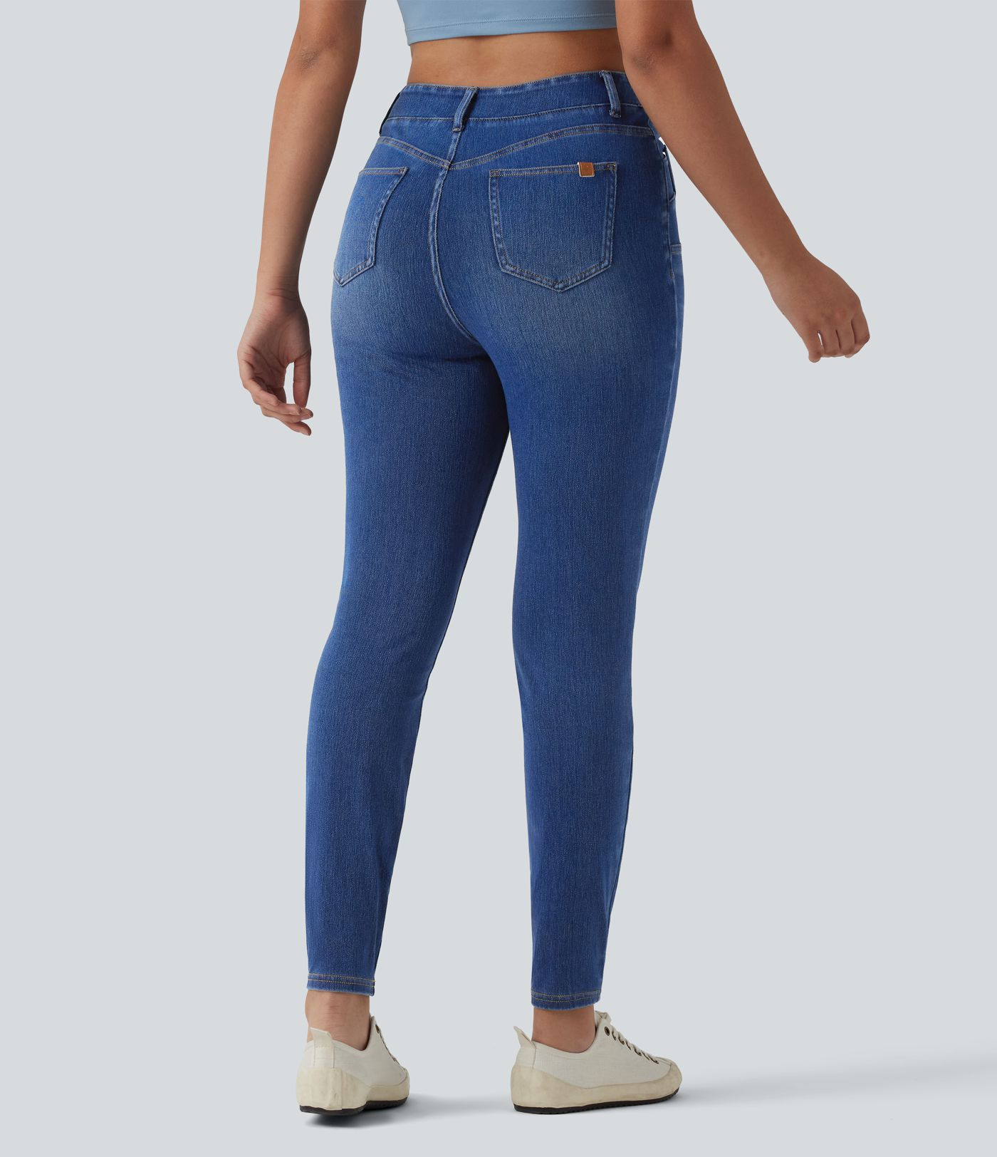 Halara Flex™ - Lässige Jeans mit hohem Crossover-Saum und Gesäßtaschen - slim Halara Flex™ - Lässige Jeans mit hohem Crossover-Saum und Gesäßtaschen - slim