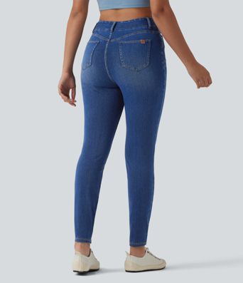 Halara Flex™ - Lässige Jeans mit hohem Crossover-Saum und Gesäßtaschen - slim Halara Flex™ - Lässige Jeans mit hohem Crossover-Saum und Gesäßtaschen - slim