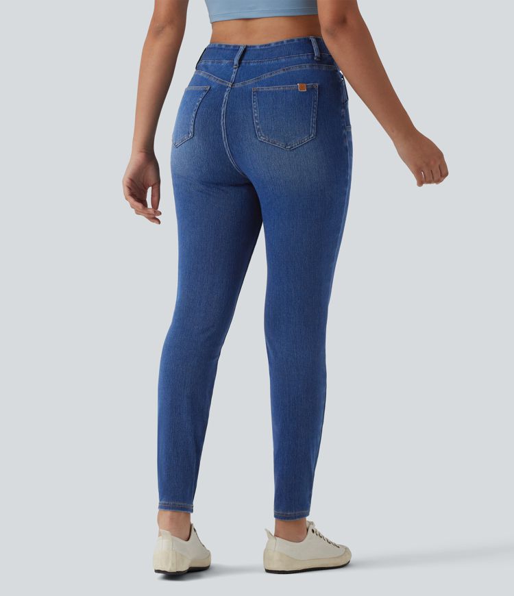 Halara Flex™ - Lässige Jeans mit hohem Crossover-Saum und Gesäßtaschen - slim Halara Flex™ - Lässige Jeans mit hohem Crossover-Saum und Gesäßtaschen - slim