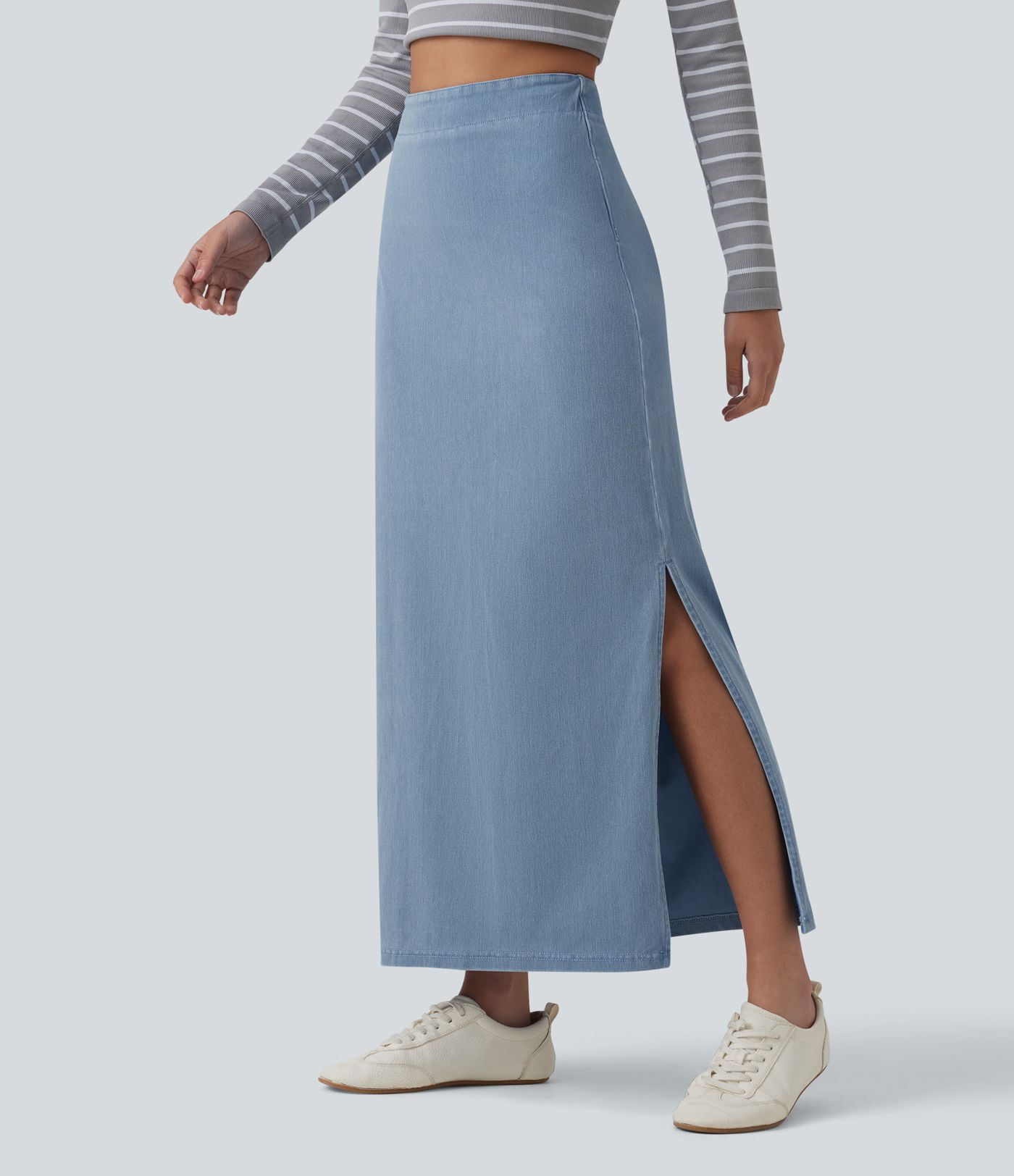 Halara Flex™ High Waisted Tummy Control Denim Maxi Casual Skirt