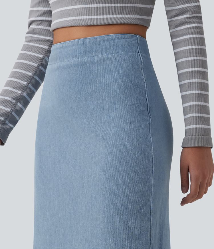 Halara Flex™ High Waisted Tummy Control Denim Maxi Casual Skirt