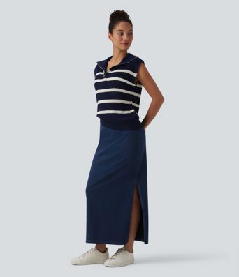 Halara Flex™ High Waisted Tummy Control Denim Maxi Casual Skirt