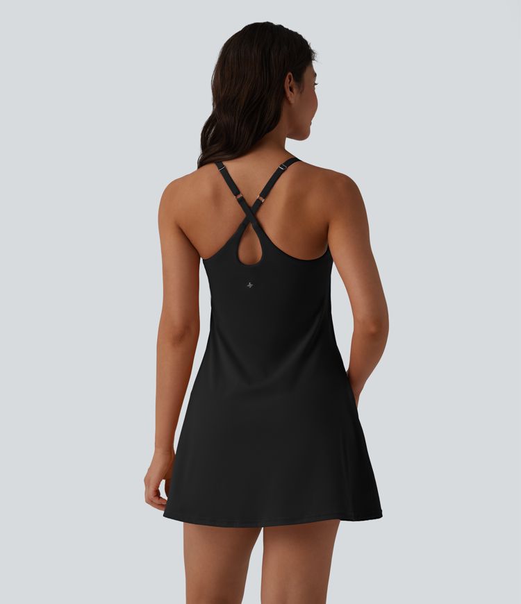 SoftlyZero™ Plush Push-Up Adjustable Straps Crisscross Backless Built-in Bra Dance Active Dress-Easy Peezy Edition SoftlyZero™ Plush Push-Up Adjustable Straps Crisscross Backless Built-in Bra Dance Active Dress-Easy Peezy Edition