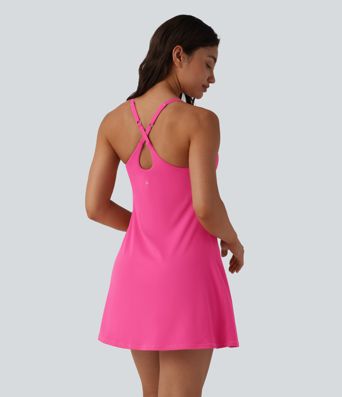 SoftlyZero™ Plush Push-Up Adjustable Straps Crisscross Backless Built-in Bra Dance Active Dress-Easy Peezy Edition