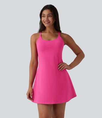 SoftlyZero™ Plush Push-Up Adjustable Straps Crisscross Backless Built-in Bra Dance Active Dress-Easy Peezy Edition