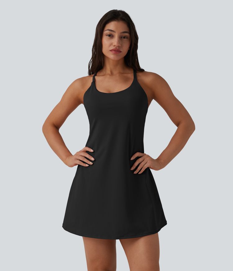 SoftlyZero™ Plush Push-Up Adjustable Straps Crisscross Backless Built-in Bra Dance Active Dress-Easy Peezy Edition SoftlyZero™ Plush Push-Up Adjustable Straps Crisscross Backless Built-in Bra Dance Active Dress-Easy Peezy Edition