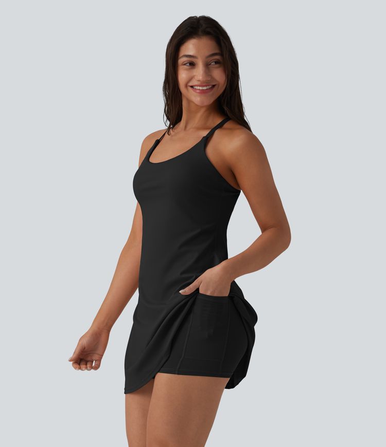 SoftlyZero™ Plush Push-Up Adjustable Straps Crisscross Backless Built-in Bra Dance Active Dress-Easy Peezy Edition SoftlyZero™ Plush Push-Up Adjustable Straps Crisscross Backless Built-in Bra Dance Active Dress-Easy Peezy Edition
