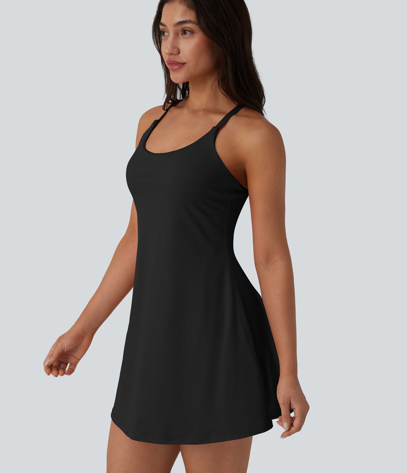 SoftlyZero™ Plush Push-Up Adjustable Straps Crisscross Backless Built-in Bra Dance Active Dress-Easy Peezy Edition SoftlyZero™ Plush Push-Up Adjustable Straps Crisscross Backless Built-in Bra Dance Active Dress-Easy Peezy Edition
