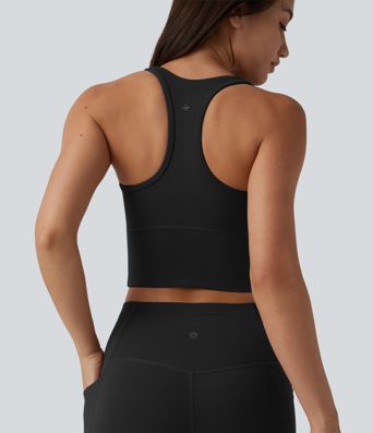 Débardeur d'entraînement court Halara UltraSculpt™ col V dos nageur maintien moyen