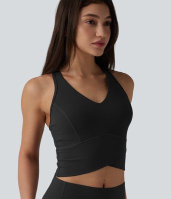 Débardeur d'entraînement court Halara UltraSculpt™ col V dos nageur maintien moyen