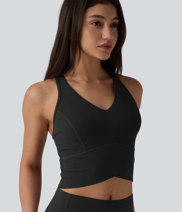 Débardeur d'entraînement court Halara UltraSculpt™ col V dos nageur maintien moyen