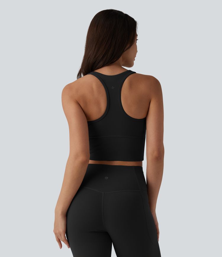 Débardeur d'entraînement court Halara UltraSculpt™ col V dos nageur maintien moyen