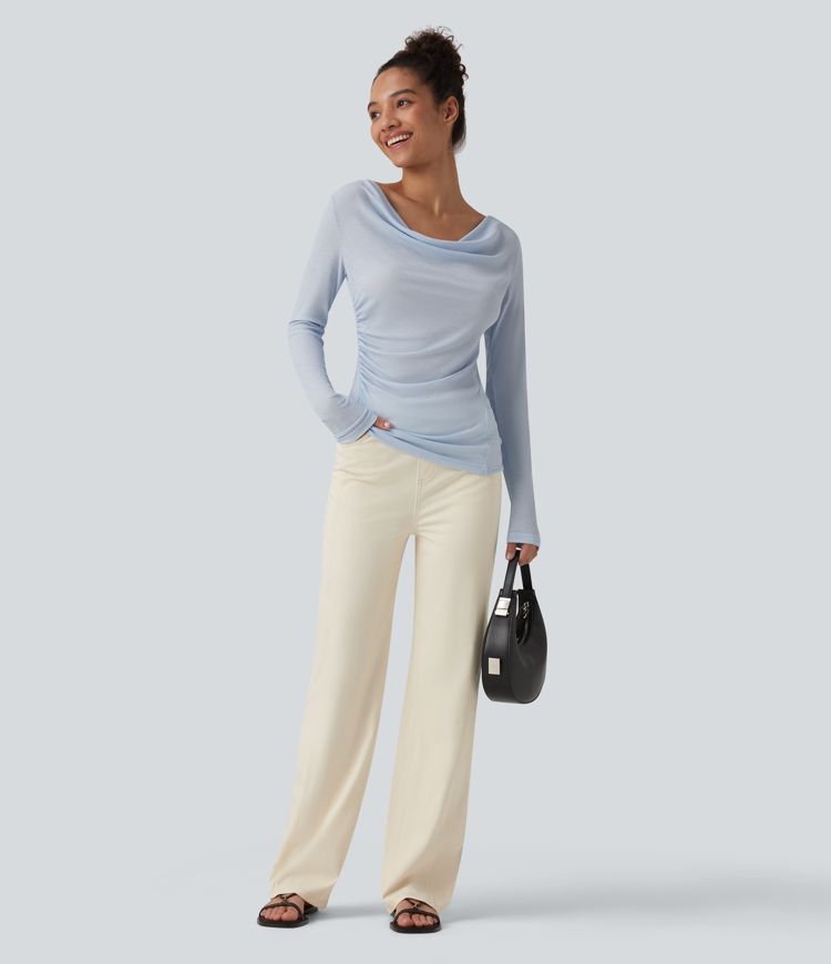 Halara Flex™ High Waisted Casual Straight Leg Jeans with Pockets