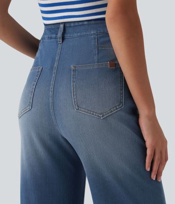 Halara Flex™ High Waisted Casual Straight Leg Jeans with Pockets