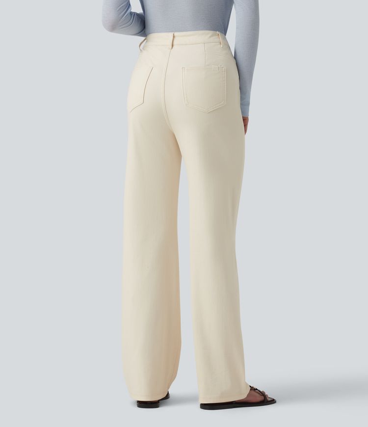 Halara Flex™ High Waisted Casual Straight Leg Jeans with Pockets