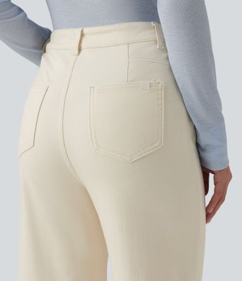 Halara Flex™ High Waisted Casual Straight Leg Jeans with Pockets