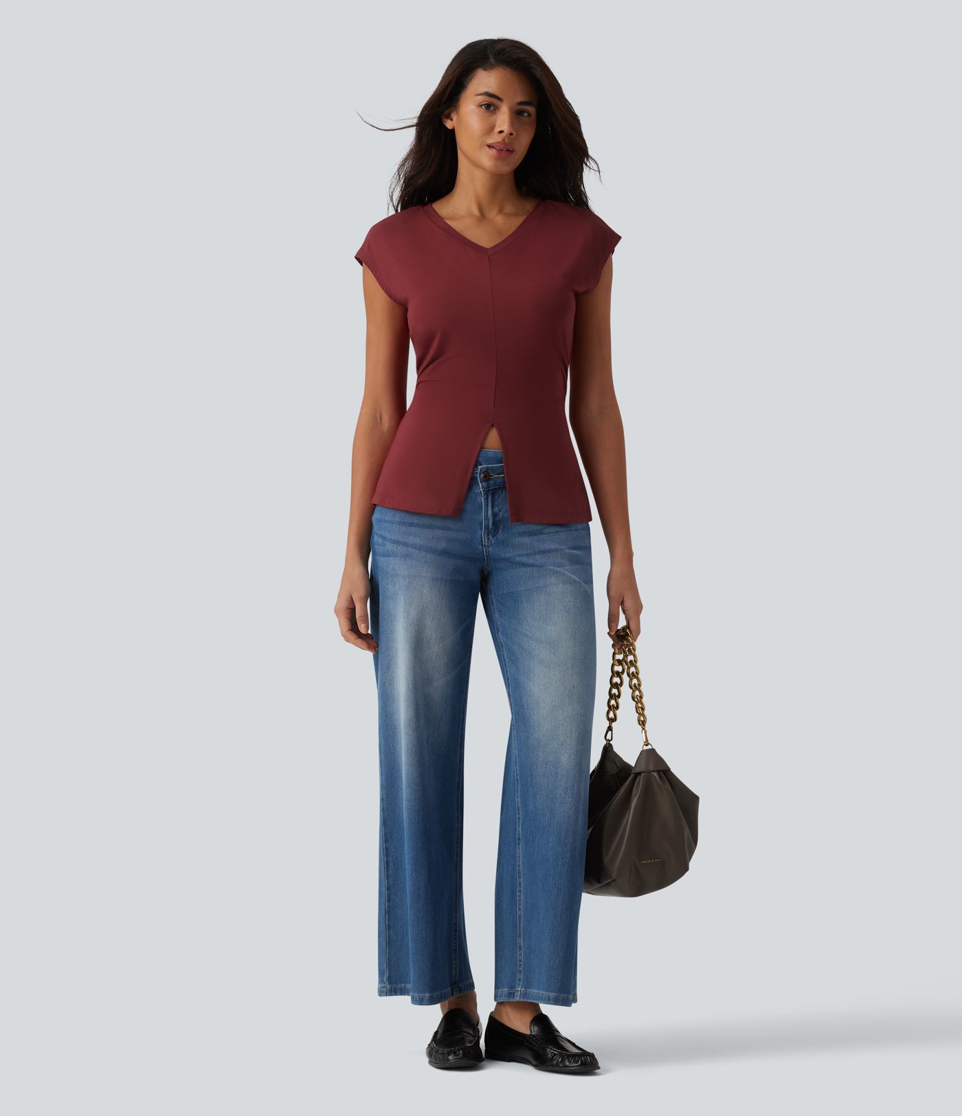 V Neck Sleeveless Casual T-Shirt