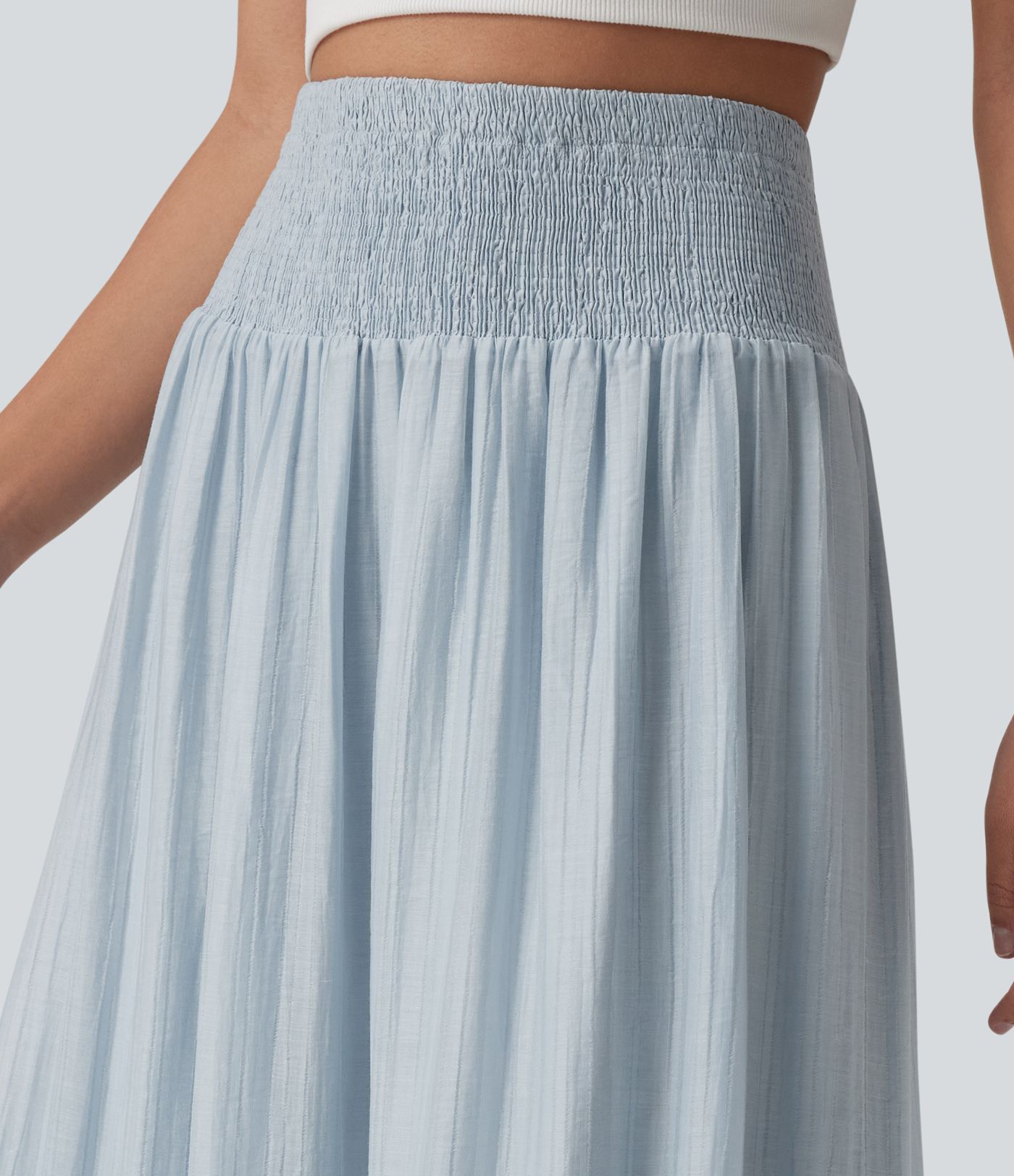 High Waisted Flowy Tiered Maxi Resort Skirt