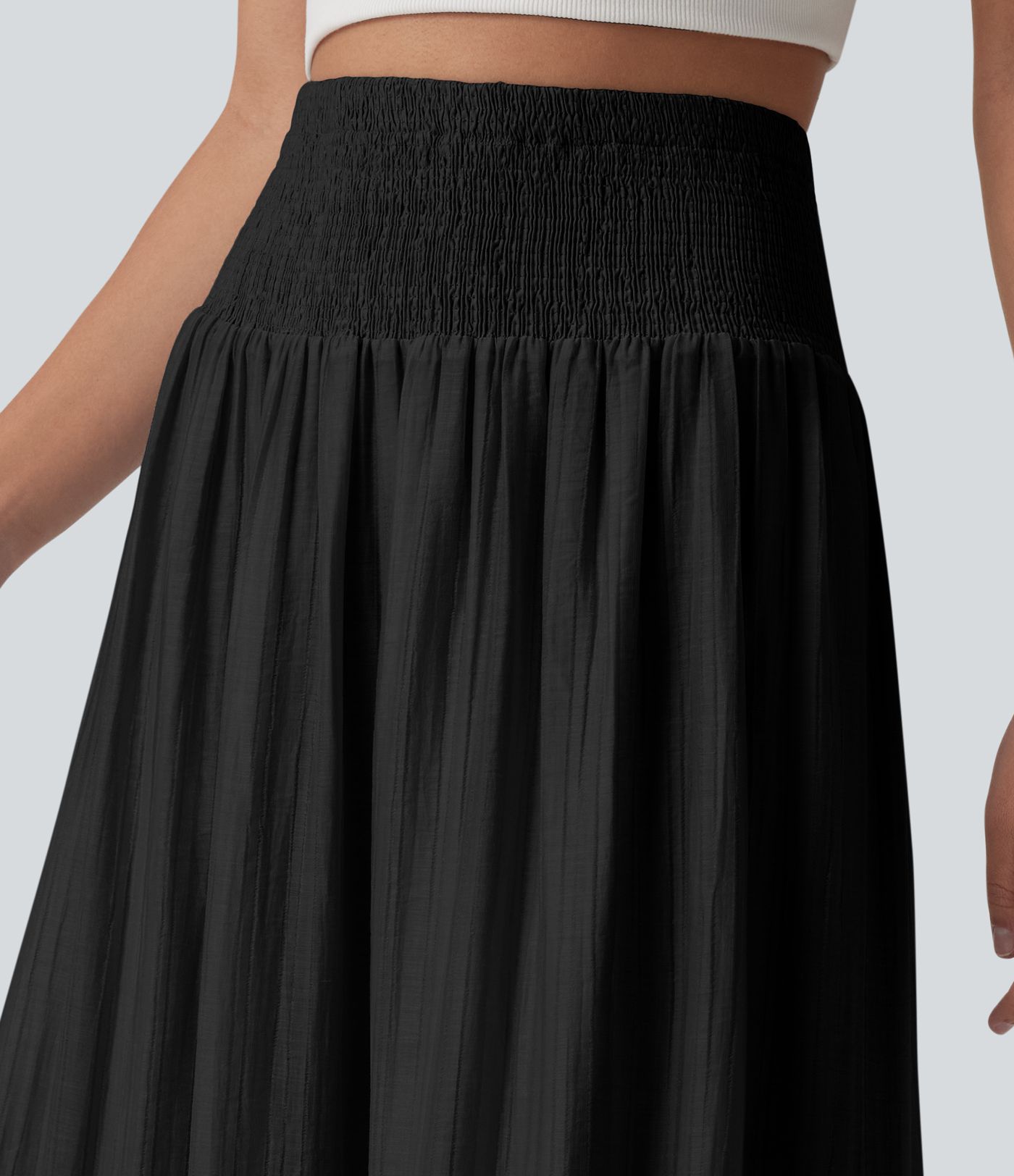 High Waisted Flowy Tiered Maxi Resort Skirt