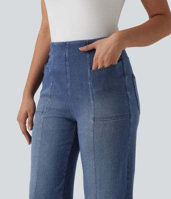 Halara Flex™ High Waisted Tummy Control Casual Wide Leg Jeans with Pockets