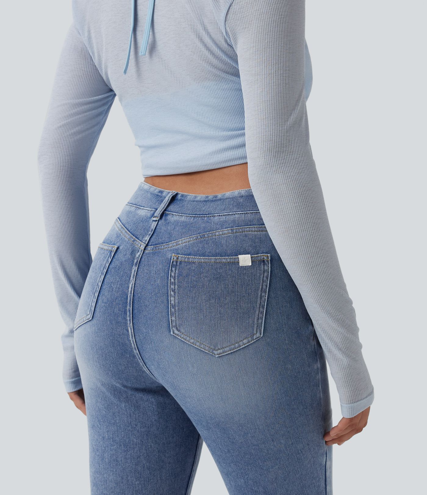 Halara Flex™ Jean slim asymétrique taille haute croisée avec poches