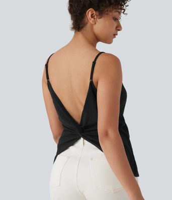 V Neck Casual Slubbed Cotton Tank Top