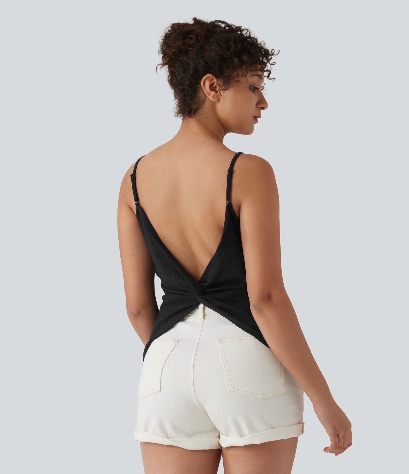 V Neck Casual Slubbed Cotton Tank Top V Neck Casual Slubbed Cotton Tank Top