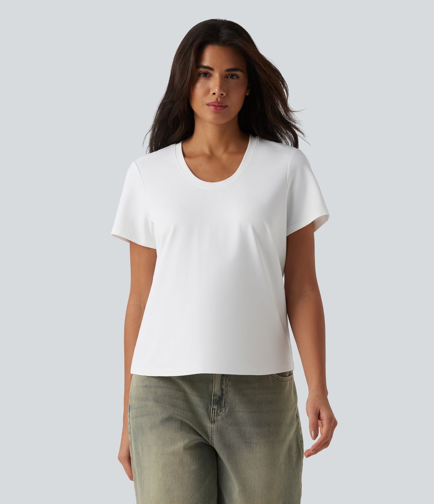 U Neck Short Sleeve Casual T-Shirt