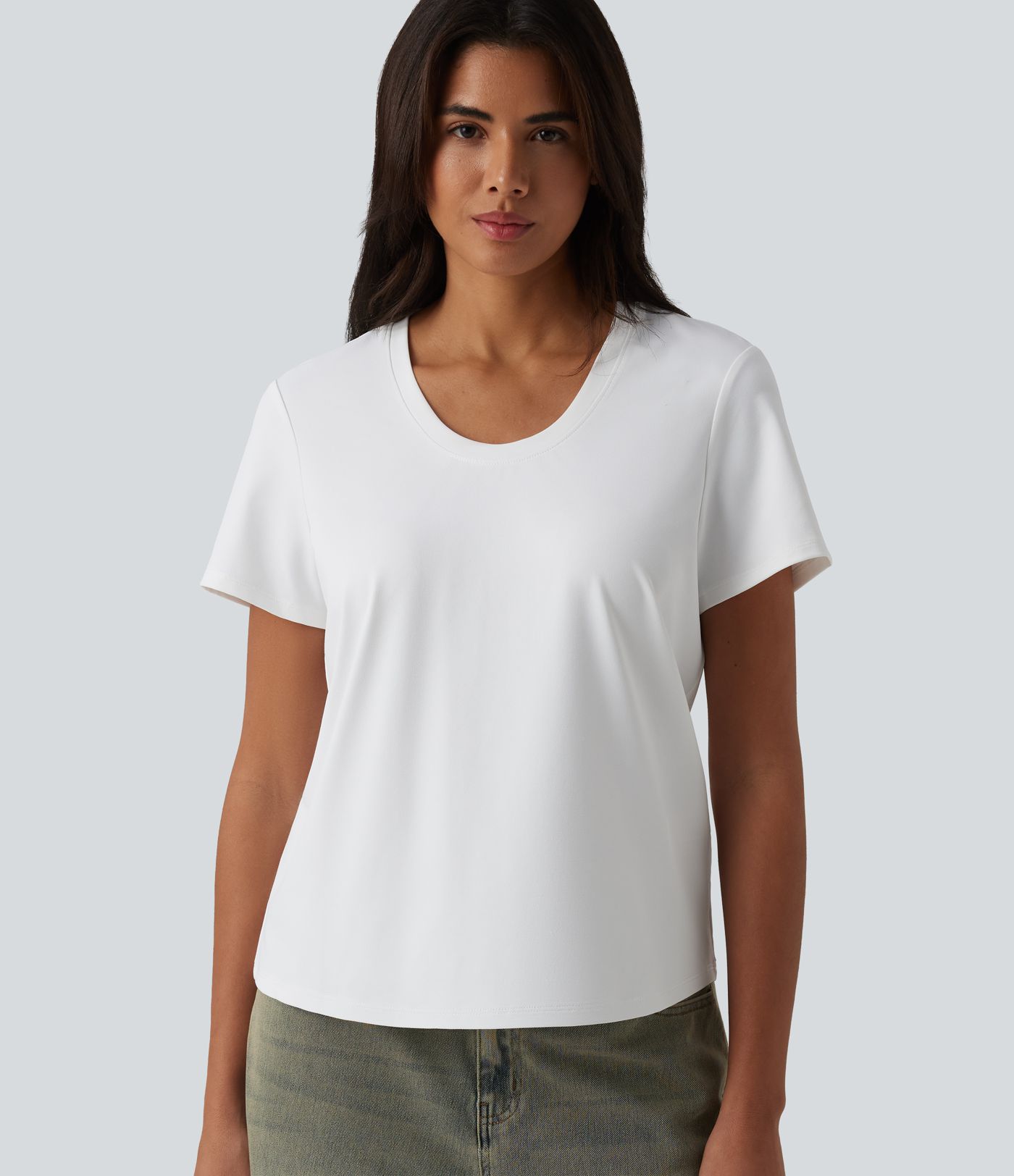 U Neck Short Sleeve Casual T-Shirt
