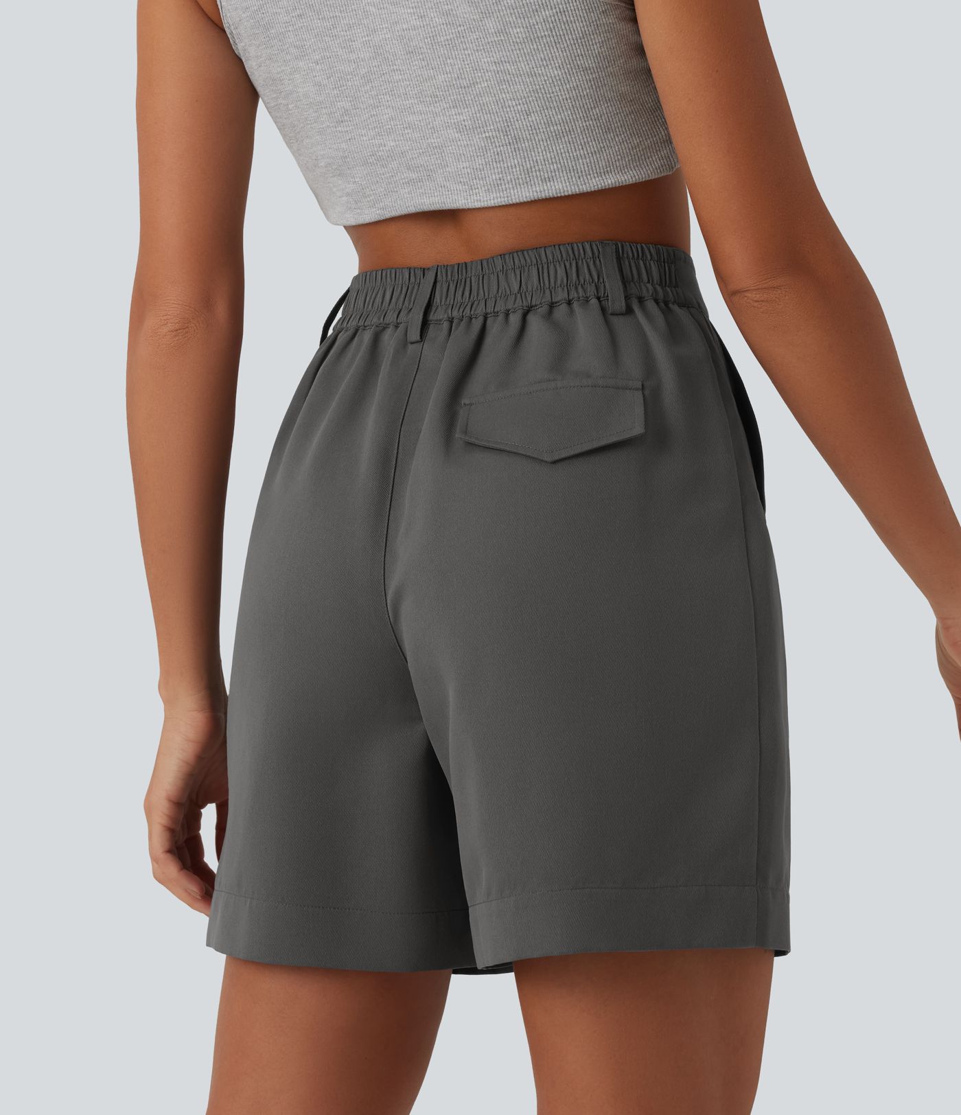 High Waisted Casual Baggy Shorts with Pockets