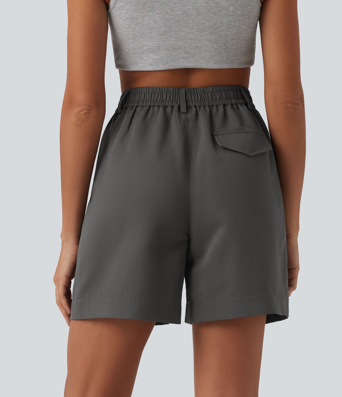 High Waisted Casual Baggy Shorts with Pockets