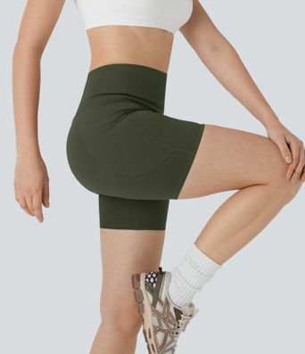 Halara UltraSculpt™ High Waisted Butt Lifting Tummy Control Pocket Shaping Training Biker Shorts 5''