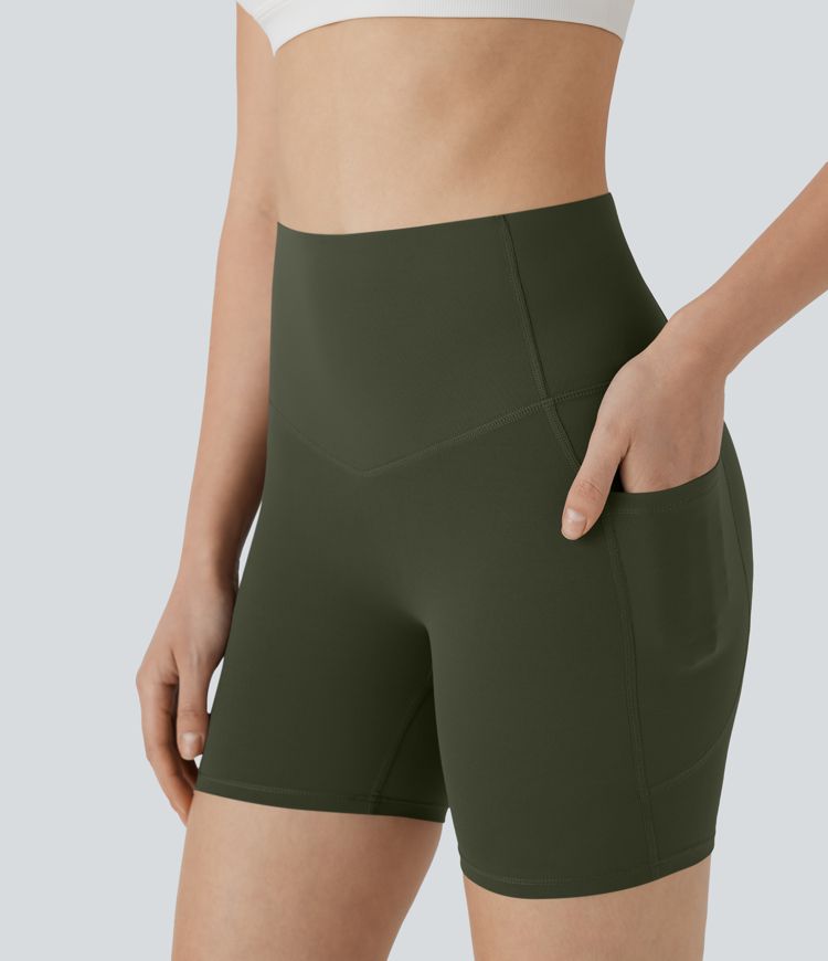 Halara UltraSculpt™ High Waisted Butt Lifting Tummy Control Pocket Shaping Training Biker Shorts 5''