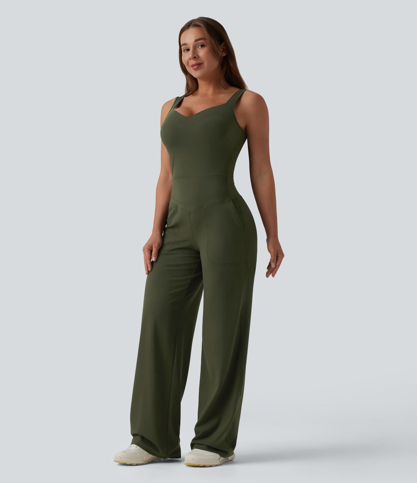Halara UltraSculpt™ - Yoga-Jumpsuit mit Seitentaschen und geradem Bein - Easy Peezy Edition