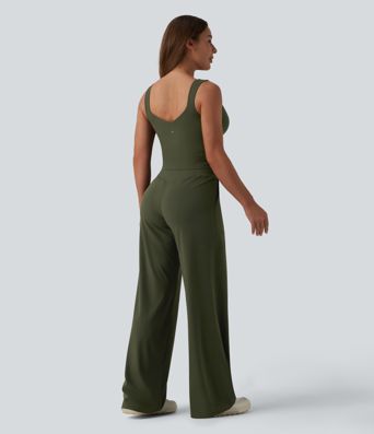 Halara UltraSculpt™ - Yoga-Jumpsuit mit Seitentaschen und geradem Bein - Easy Peezy Edition