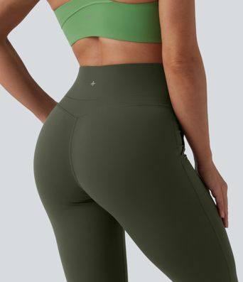 Legging de yoga bootcut taille haute gainant avec poches