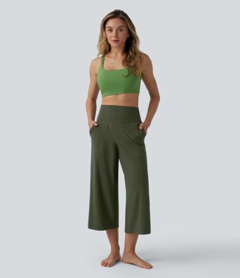 Halara UltraSculpt™ High Waisted Tummy Control Straight Leg Cropped Yoga Pants with Pockets