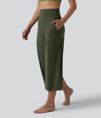 Halara UltraSculpt™ High Waisted Tummy Control Straight Leg Cropped Yoga Pants with Pockets