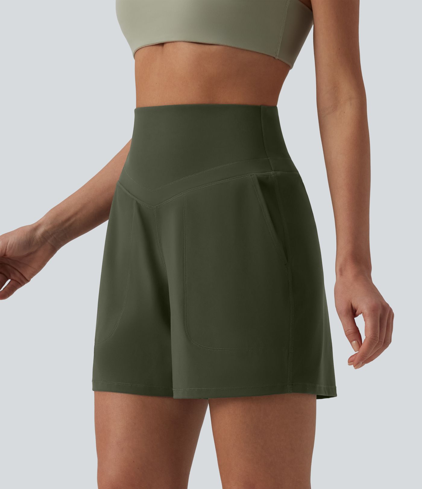 Halara UltraSculpt™ Short yoga gainant taille haute 12,5 cm avec poches