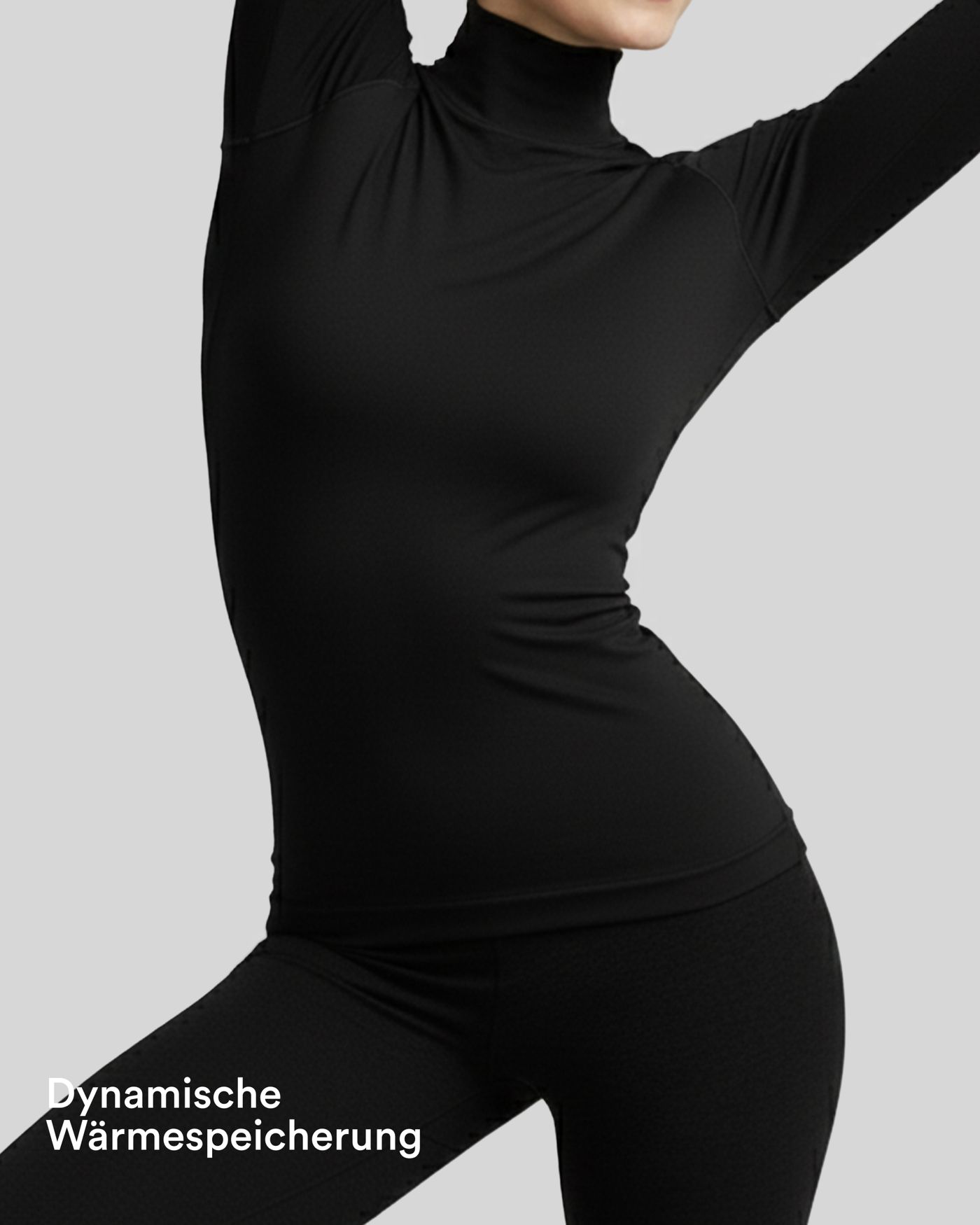 Lässiges, wärmendes Top mit Rollkragen, langen Ärmeln und Daumenlöchern​