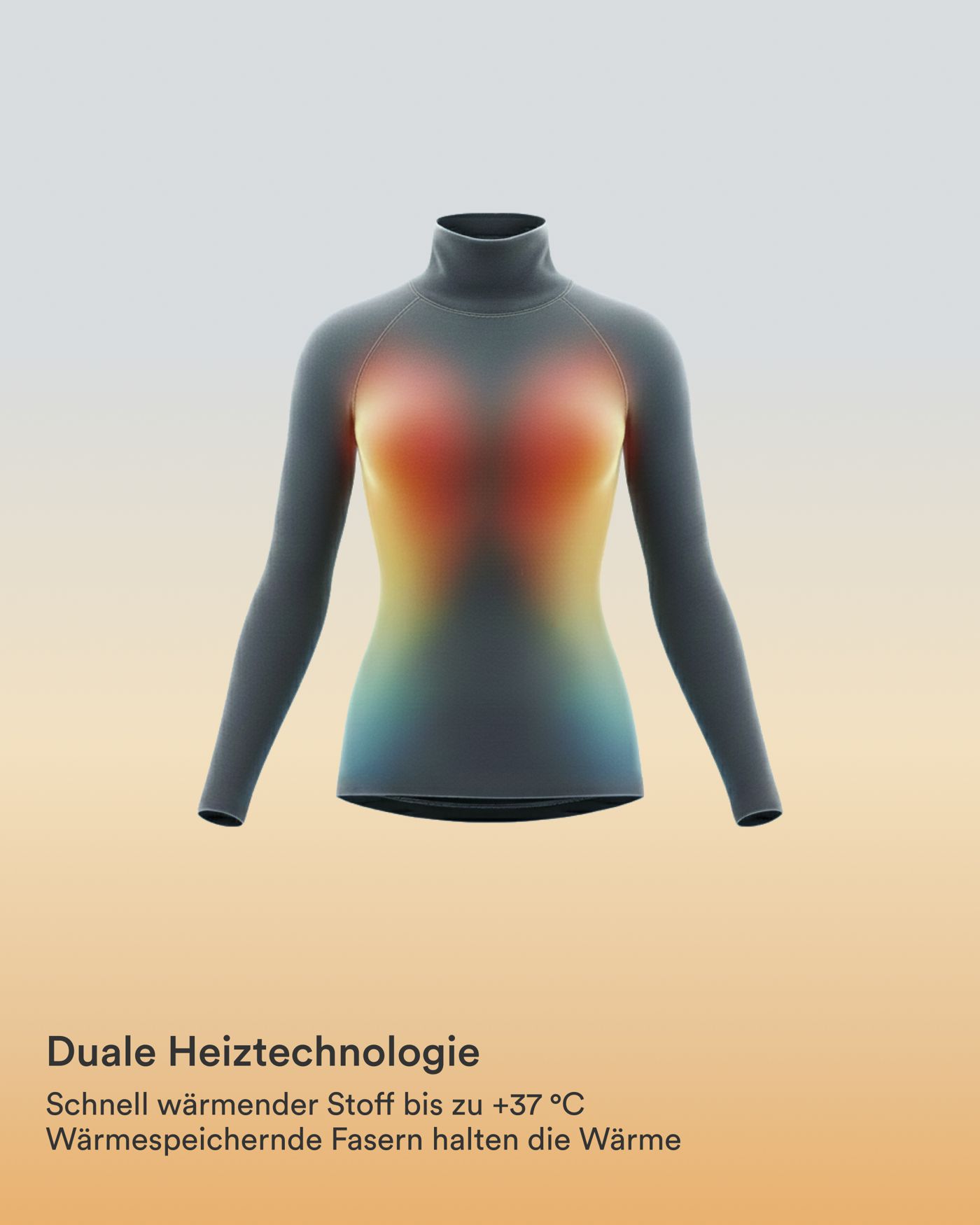 Lässiges, wärmendes Top mit Rollkragen, langen Ärmeln und Daumenlöchern​