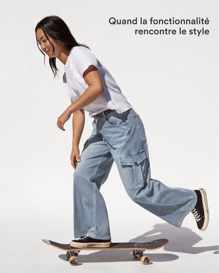 Halara Flex™ Taille Mi-Haute Multiples Poches Jambe Droite Jean Cargo Décontracté Extensible