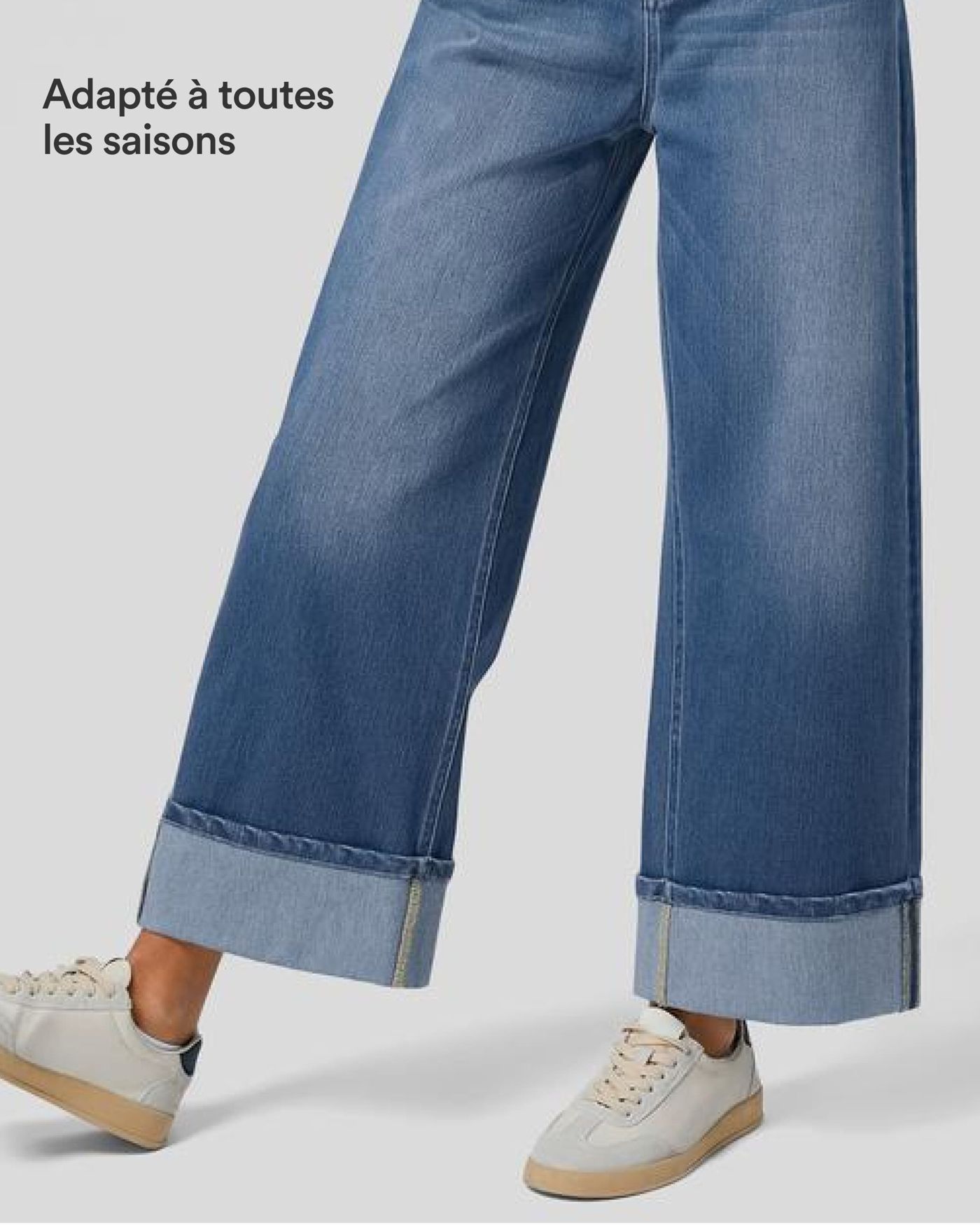 Halara Flex™ Jean Larges Taille Haute Ourlet Roulotté Multiples Poches