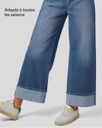 Halara Flex™ Jean Larges Taille Haute Ourlet Roulotté Multiples Poches