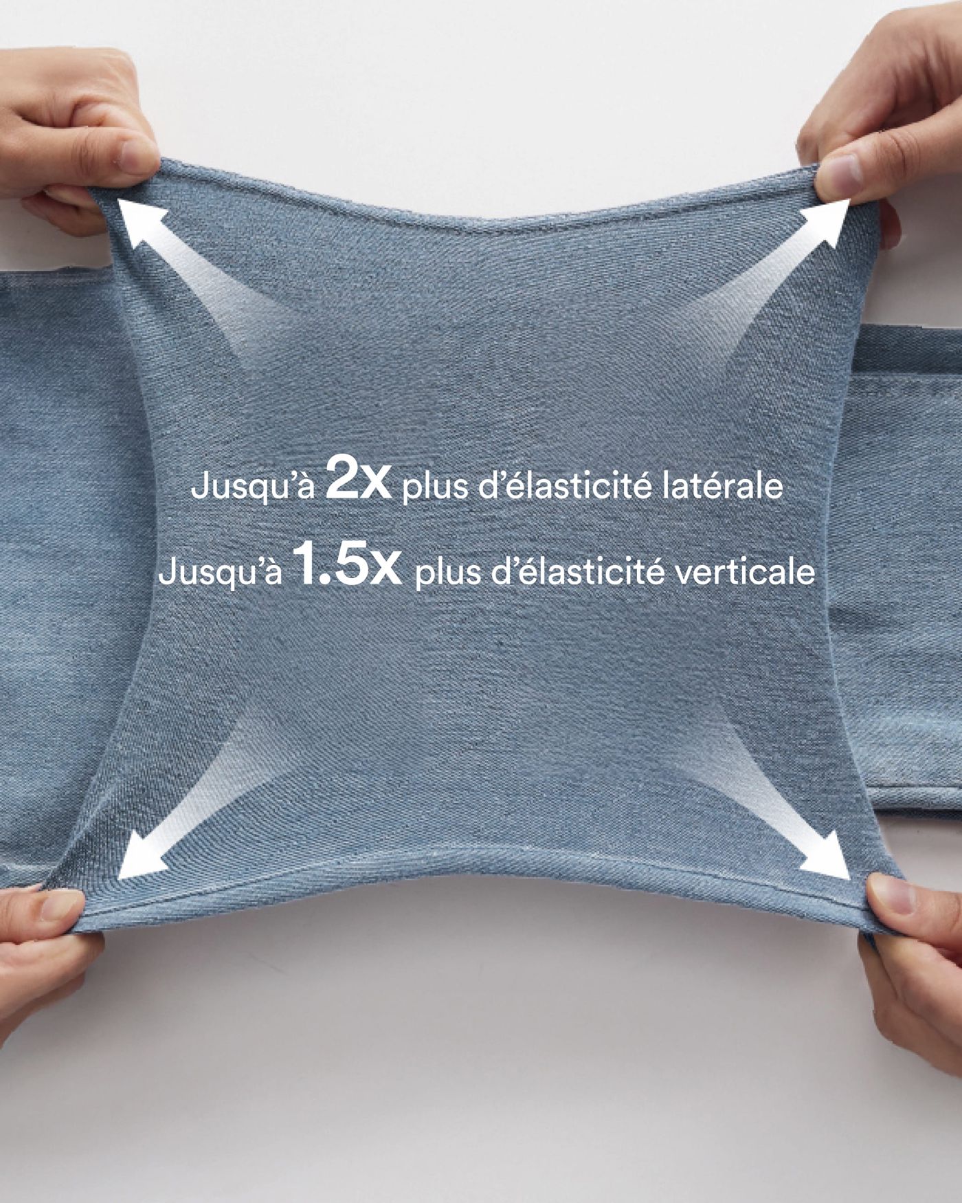 Jogging jean décontracté en molleton French Terry imprimé denim taille mi-haute avec poches