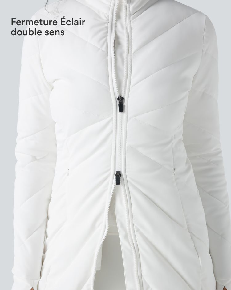 Doudoune PuffFlex col montant double zip avec passants pouces avec poches