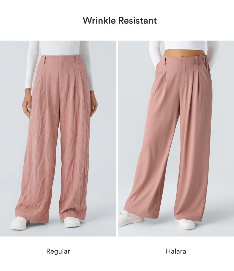Halara Flex™ High Waisted Pocket Wide Leg Waffle Work Pants