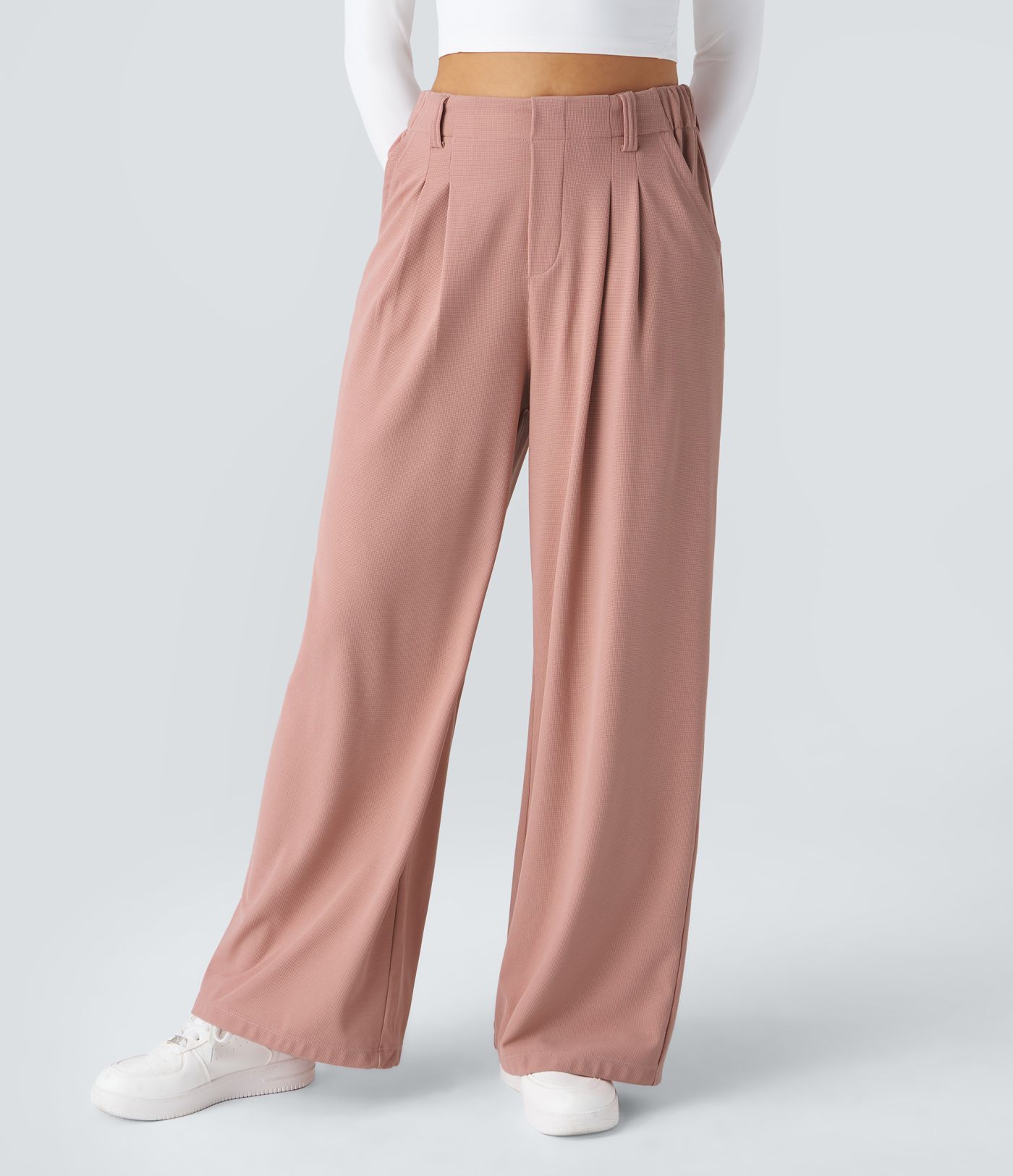 Halara Flex™ High Waisted Pocket Wide Leg Waffle Work Pants