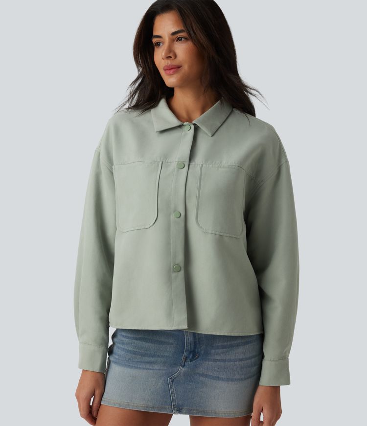 Long Sleeve Casual Jacket with Pockets