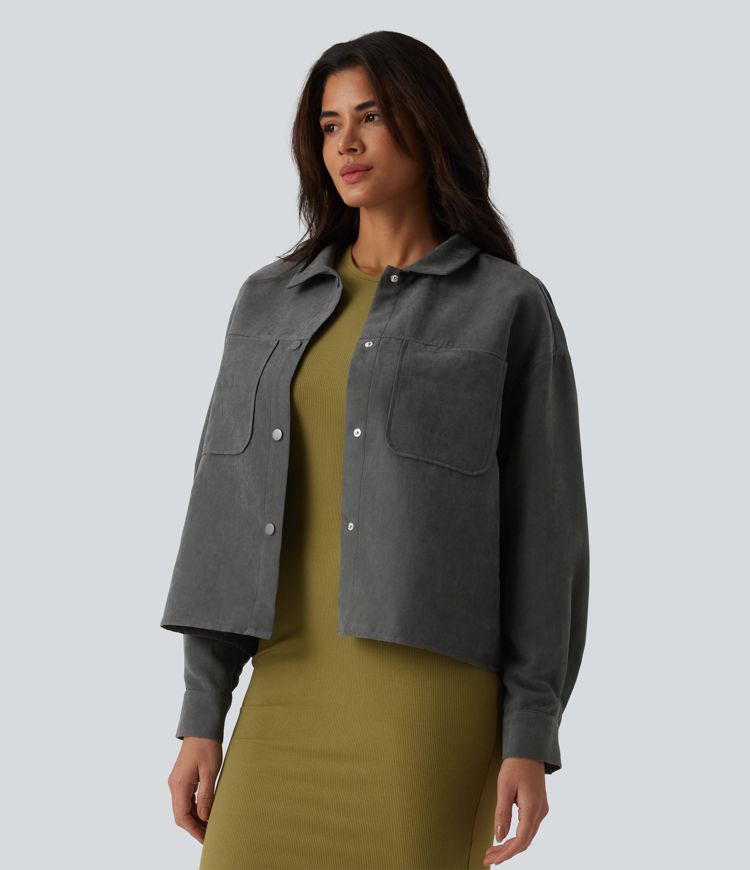 Long Sleeve Casual Jacket with Pockets